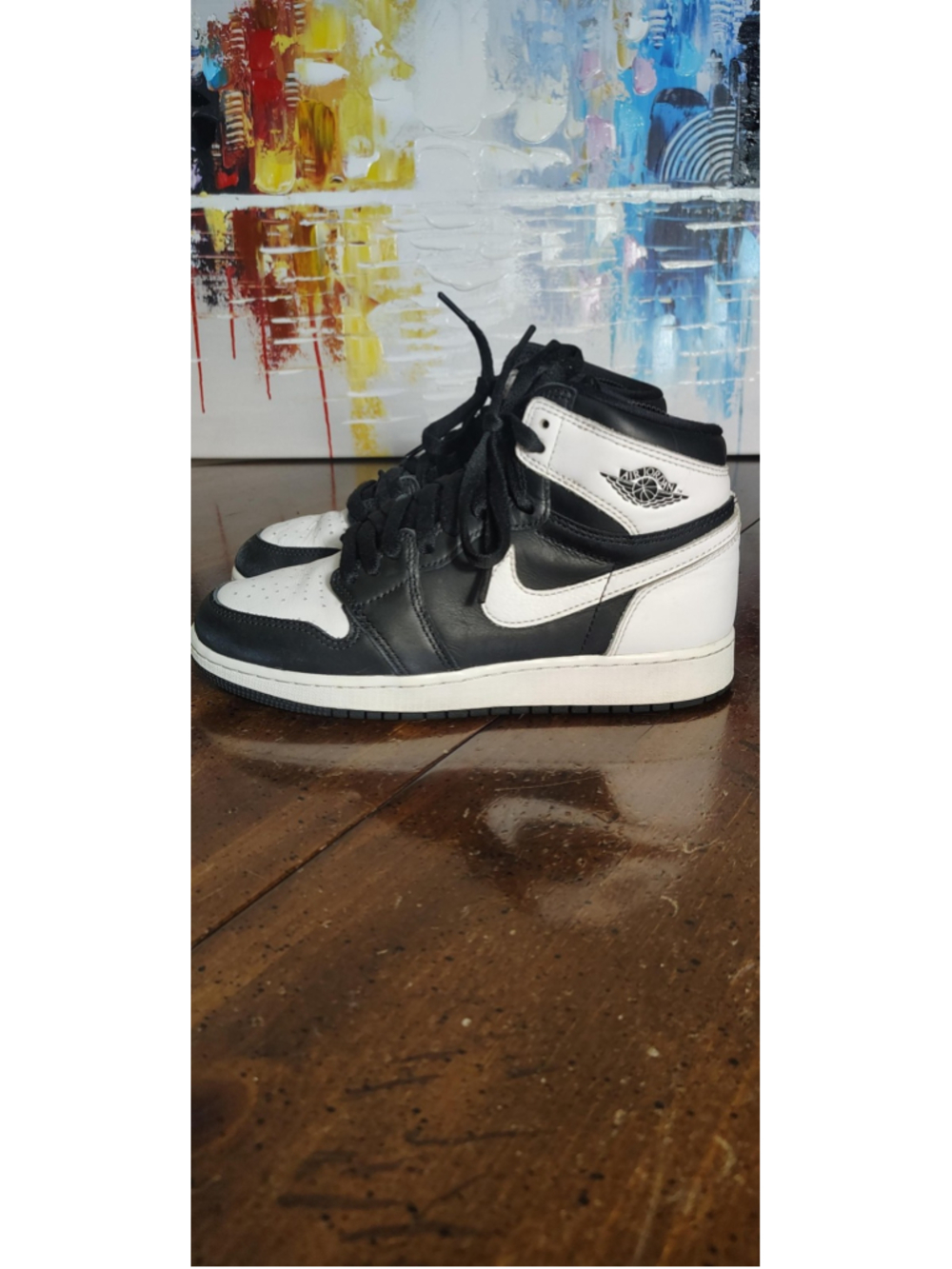 Jordan Air Jordan 1 Mid Shoes Youth Size 5.5Y Black White Sneakers FD1437-010